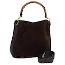 Bolso de mano de cuero GUCCI Bamboo 2 vías negro 001 1705 1638 Auth yk13645 - Gucci