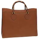 GUCCI Bamboo Hand Bag Leather Brown 002 1186 0259 Auth 83656 - Gucci