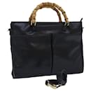 GUCCI Bamboo Shoulder Bag Leather 2way Black 001 2855 1875 0 Auth 83966 - Gucci