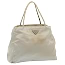 PRADA Bolsa Tote Nylon Marfil Plata Auth 85638 - Prada