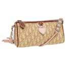 Borsa a spalla Christian Dior in PVC pelle beige argento rosa Auth 85226