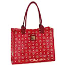 Bolso tote de vinilo rojo MCM Vicetos Logogram Phenomenon Collaboration Auth yk14094