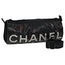 CHANEL Mini Drum Sports Line Sac à bandoulière en cuir verni Noir CC Auth bs16050 - Chanel