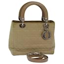 Bolso de mano Christian Dior Lady Dior Canage de nailon 2 vías beige Auth yk13047