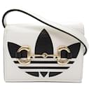 White Gucci Adidas Leather Horsebit Wallet on Strap Crossbody Bag