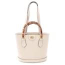 White Gucci Small Bamboo Diana Leather Satchel