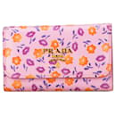 Pink Prada Saffiano Floral Key Holder