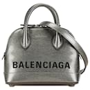 Silberne Balenciaga XXS Glitter Ville Handtasche