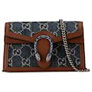 Blue Gucci Super Mini GG Denim Dionysus Crossbody Bag