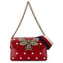 Sac à main en cuir rouge Gucci Mini Queen Margaret Broadway