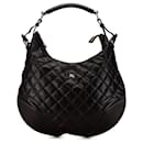 Braune Burberry gesteppte Leder-Hobo-Tasche Hoxton