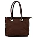 Brown Celine Leather Trimmed Nylon Handbag - Céline