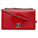 Borsa a tracolla in pelle trapuntata rossa Chanel media Korean Garden Flap