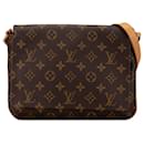 Bolso de hombro Musette Tango Monograma Louis Vuitton marrón con correa corta