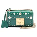 Green Gucci Small Pearl Studded Padlock Crossbody