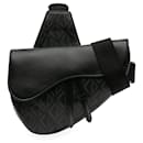 Black Dior CD Diamond Saddle Bag