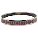 Bracelet de costume en émail imprimé étroit Hermès rose 65