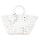 White Balenciaga XS Bistro Basket Bag Satchel