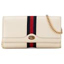 White Gucci Leather Ophidia Wallet on Chain Crossbody Bag