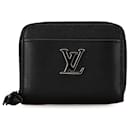 Monedero pequeño con cremallera Lock Me de Louis Vuitton en cuero negro