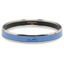 Blue Hermès Narrow Caleche Enamel Bracelet 65