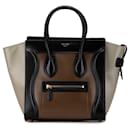 Bolsa de mão Celine Micro Tricolor Luggage em marrom - Céline