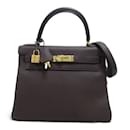 Hermes Kelly 28 Handbag in Chocolate Togo Leather - Hermès