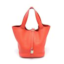 Sac à main Hermes Picotin Lock GM en Rouge Pivoine - Hermès