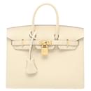 Hermes Birkin 25 Handbag in Ivory Epsom Leather - Hermès