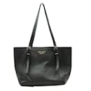 Bolsa tote de couro preto Prada