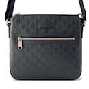 Bolso de hombro de cuero Guccissima negro de Gucci