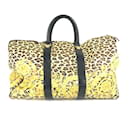 Borsa da viaggio con stampa leopardata Versace