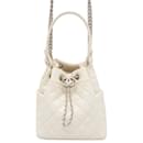 Chanel Matelasse White Caviar Leather Handbag