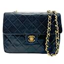 Chanel Black and Gold Matelasse Leather Shoulder Bag