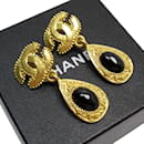 Chanel Black and Gold Clip Earrings