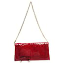 Bolso de hombro de cuero patent rojo oscuro Gucci