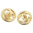 Chanel Coco Mark Round Clip Earrings