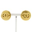 Pendientes de clip chapados en oro Chanel Coco Mark