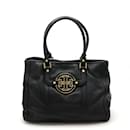 Tory Burch Black Leather Tote and Shoulder Bag