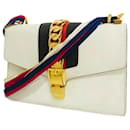 Bolso de hombro de cuero blanco Gucci