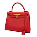 Sac à main Hermes Kelly 28 en Rouge Vif - Hermès