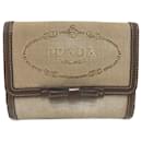 Prada Brown Jacquard Bi-Fold Wallet