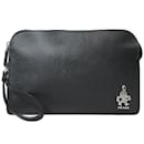 Prada Saffiano Black Leather Clutch Bag