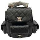 Sac à dos en cuir caviar noir Chanel