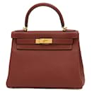 Sac à main Hermes Kelly 28 en Rouge Grenat - Hermès