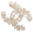 Broche Chanel Marque Coco avec strass et perle factice