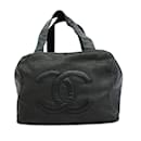 Borsa a mano in pelle caviar nera Chanel