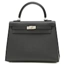 Hermes Kelly 25 Handbag in Black Epsom Leather - Hermès