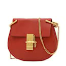 Chloé Drew Shoulder Bag in Red Leather