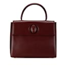 Cartier Must Line Handbag in Bordeaux Wine Red Leather